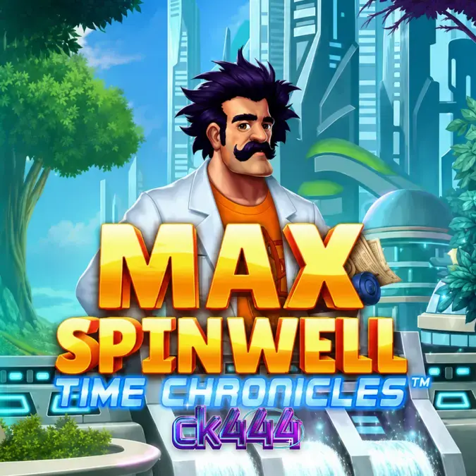 Max Spinwell: Time Chronicles স্লট গেমের একটি দৃশ্য যেখানে টাইমলাইন প্রগ্রেসন এবং কালেক্টর মেকানিক্স দেখা যাচ্ছে